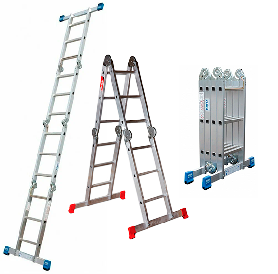 Лестница-трансформер 100 кг, 4.66 м, 4х4 ст. (сер. - 4044)